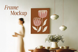 Timber Picture Frame Mockup – Dining