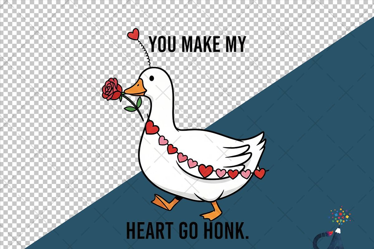 Funny Valentine Goose PNG, an Illustration by Creative Art (Photo 5 of 6)