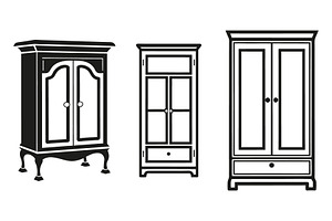 A Set of Three Wardrobe Illustration, an Object Graphic by Billah Hub