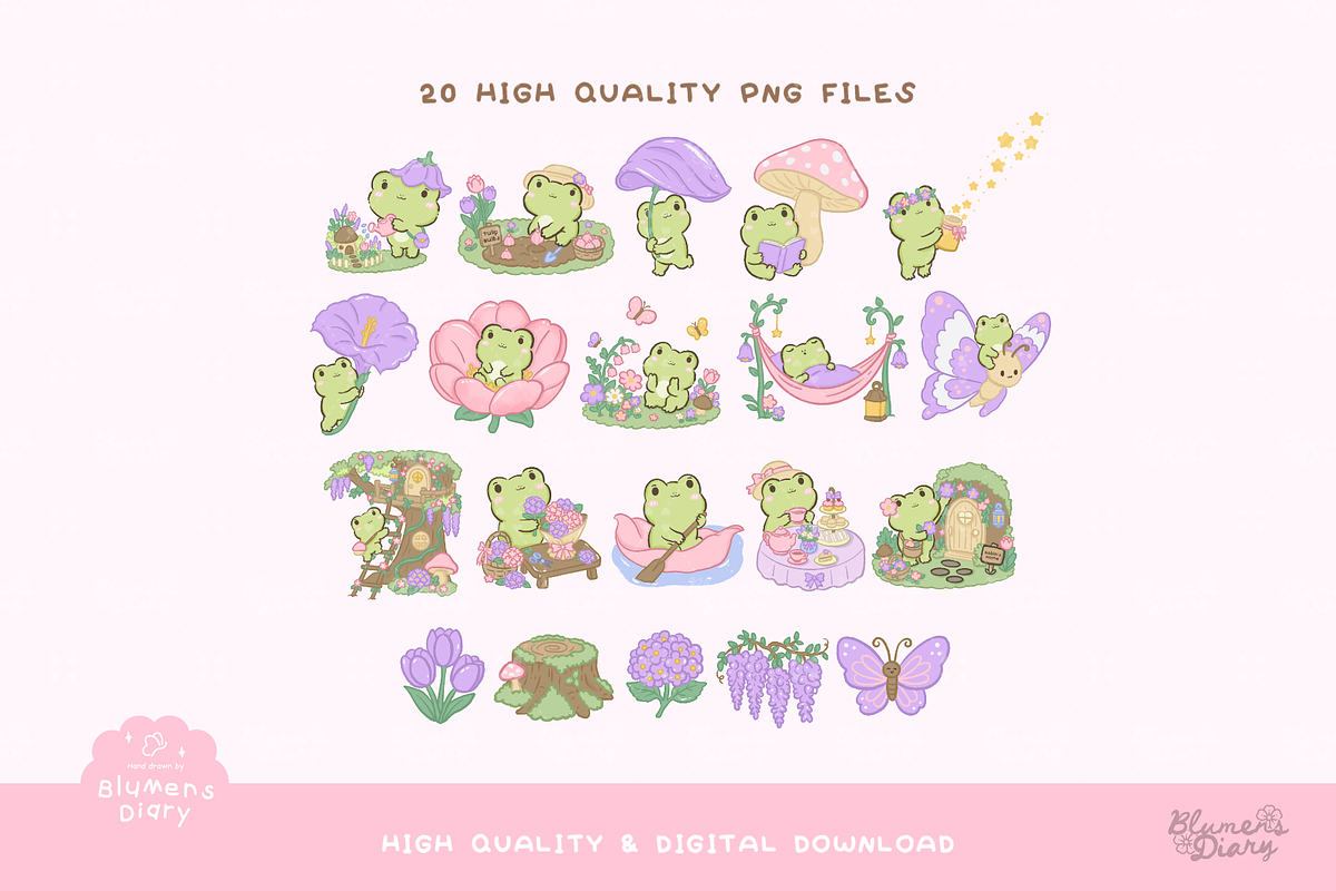 Enchanted Garden Frog Clipart, an Animal Illustration by Blumensdiary (Photo 2 of 6)