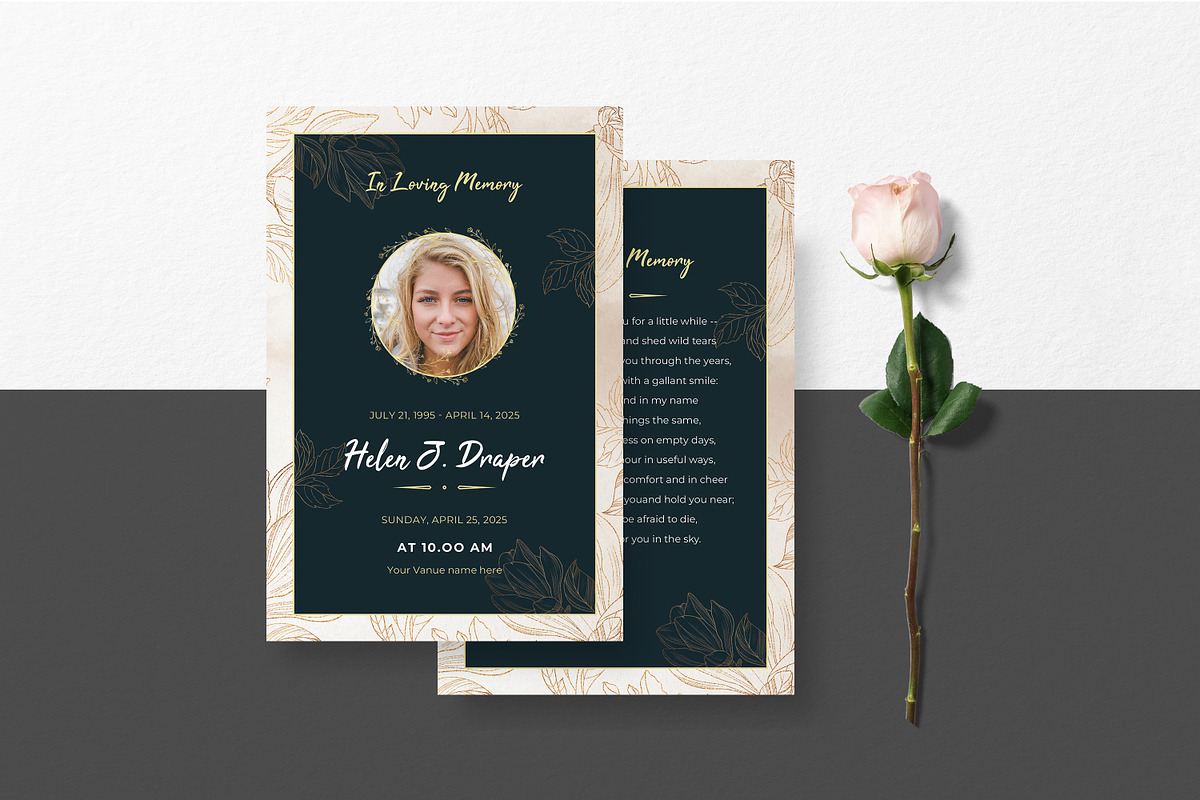 Funeral Program And Prayer Card, a Brochure Template by crazyOWL (Photo 6 of 8)