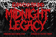MIDNIGHT LEGACY — Black Metal Font, a Blackletter Font by Enxyclo Studio (Thumbnail 1 of 15)