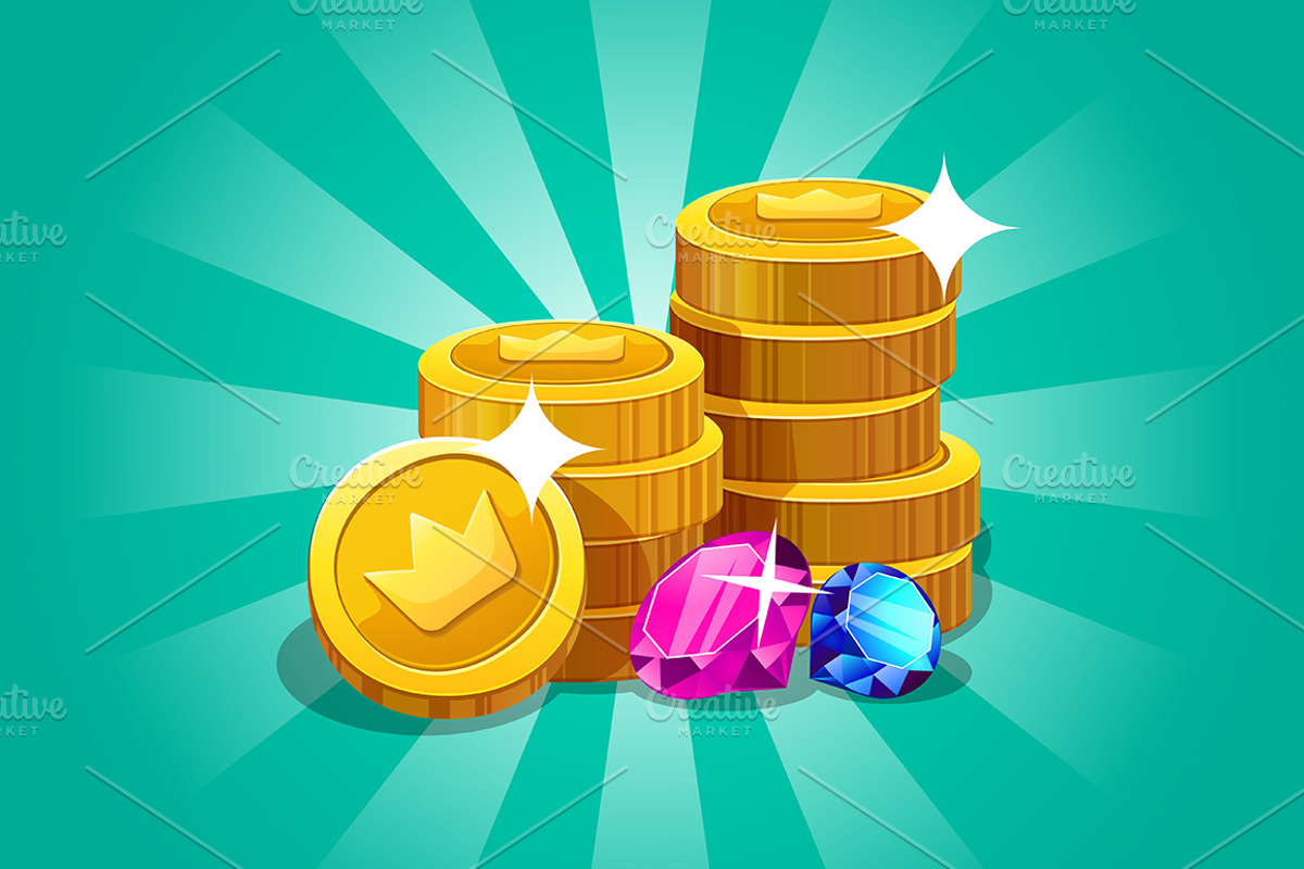 Cartoon treasure for game interface, a Finance Illustration by Nikelser (Photo 4 of 4)