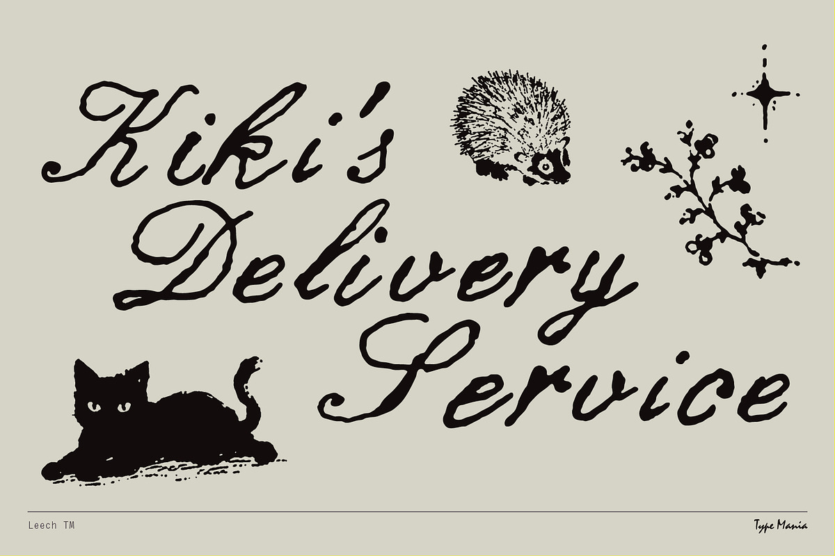 Leech TM – Romantic Script, a Script Font by Type Mania (Photo 4 of 10)