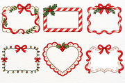 Christmas Frames Clipart Retro Bows, a Decorative Illustration by SugarCloudStudioArt (Thumbnail 4 of 5)