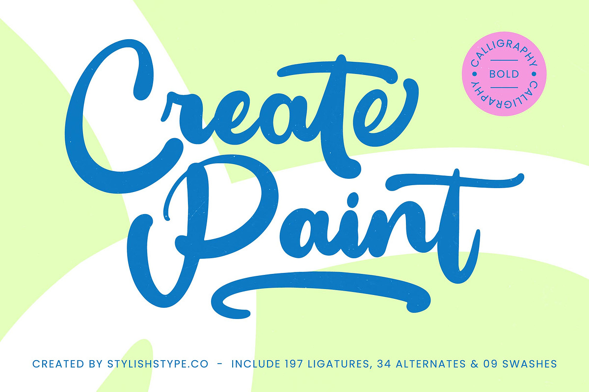Create Paint Bold Calligraphy Font, a Script Font by stylishtype.co (Photo 1 of 20)