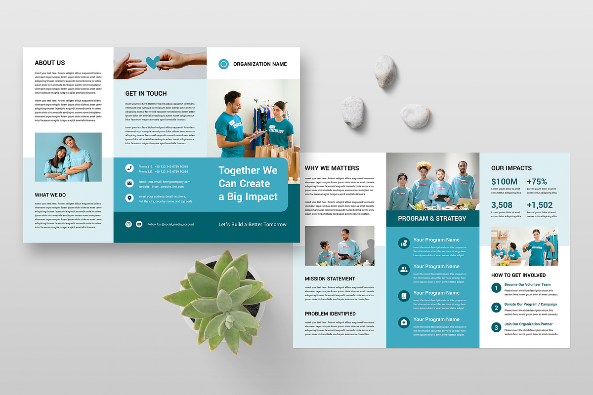 Nonprofit Trifold Brochure, a Brochure Template by Leaflove (Photo 2 of 6)