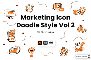 Marketing Icon Doodle Style Vol 2, an Object Graphic by SLAB! Design