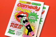 Red Pink Comedy Show Flyer Set, a Flyer Template by graphicook (Thumbnail 2 of 3)