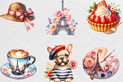 Watercolor Parisian Summer Clipart, an Illustration by Black Bird Studio (Thumbnail 5 of 6)