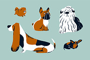 Cute dogs of different breeds set, an Animal Illustration by PaperTrident (Thumbnail 3 of 6)
