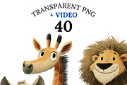 40 Baby Safari Clipart, an Animal Illustration by Pati Charm Studio (Thumbnail 1 of 9)
