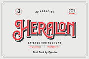 Heralon – Layered Vintage Font, a Serif Font by Typebae (Thumbnail 1 of 8)
