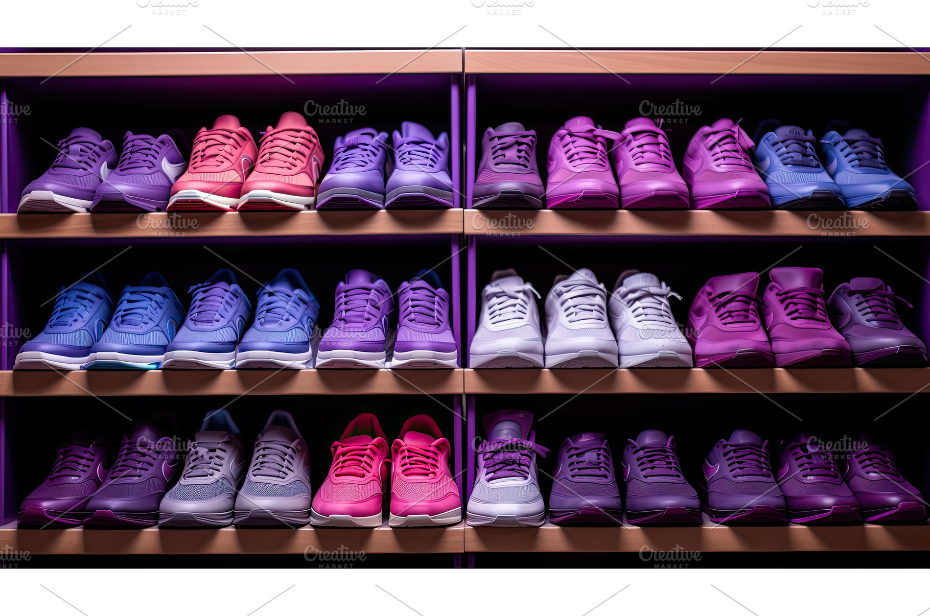 athletic purple sneakers ai, a Beauty & Fashion Photo by pikepicture