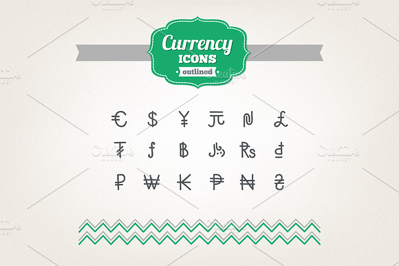 Hand drawn currency icons preview 2