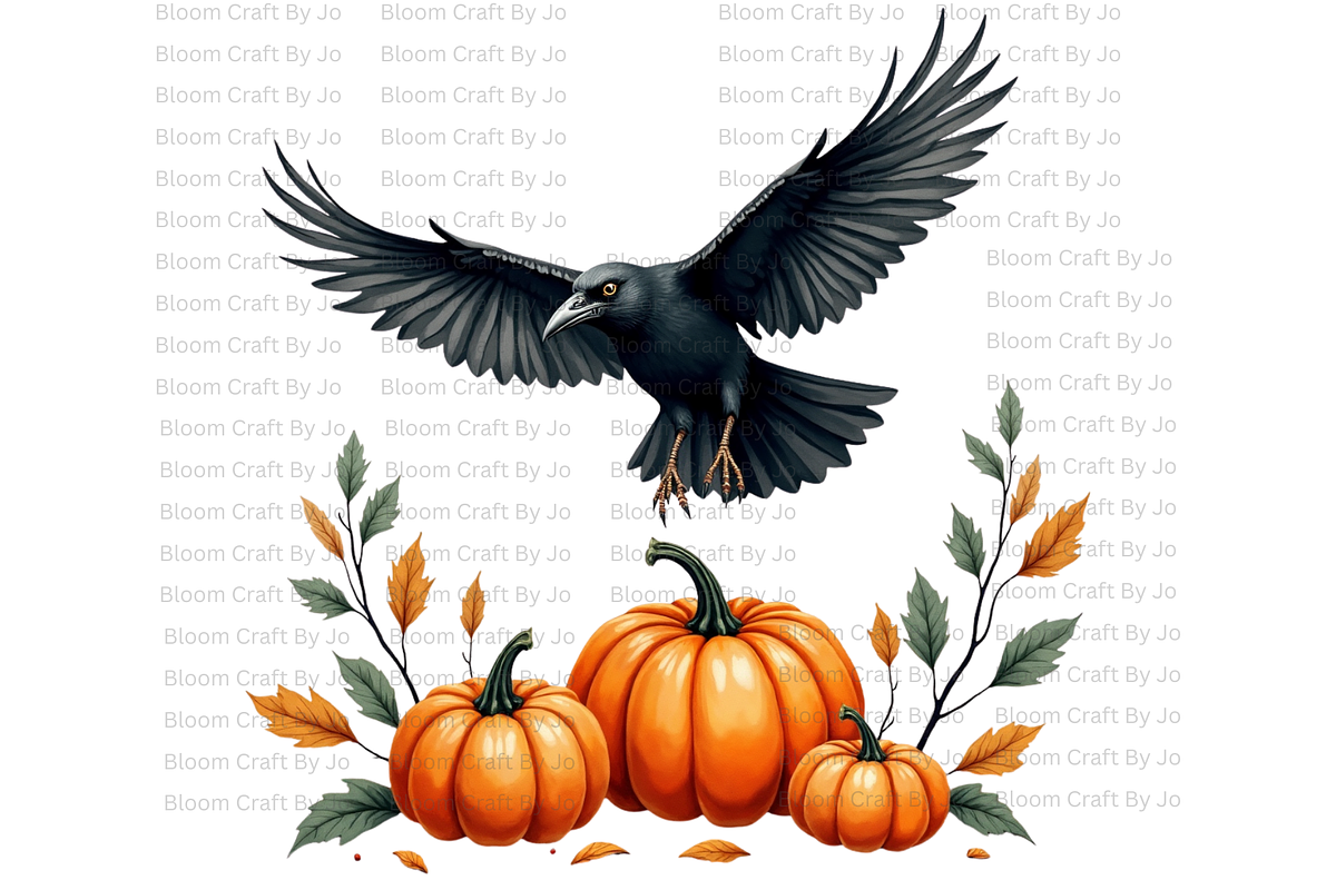Crow and Pumpkin Scenes, an Animal Illustration by Bloom Craft Creations (Photo 11 of 12)