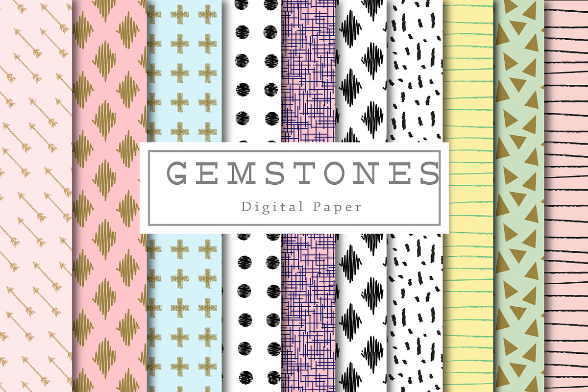 Gemstones Backgrounds, a Pattern Graphic by Clover & Lilly (Photo 1 of 5)