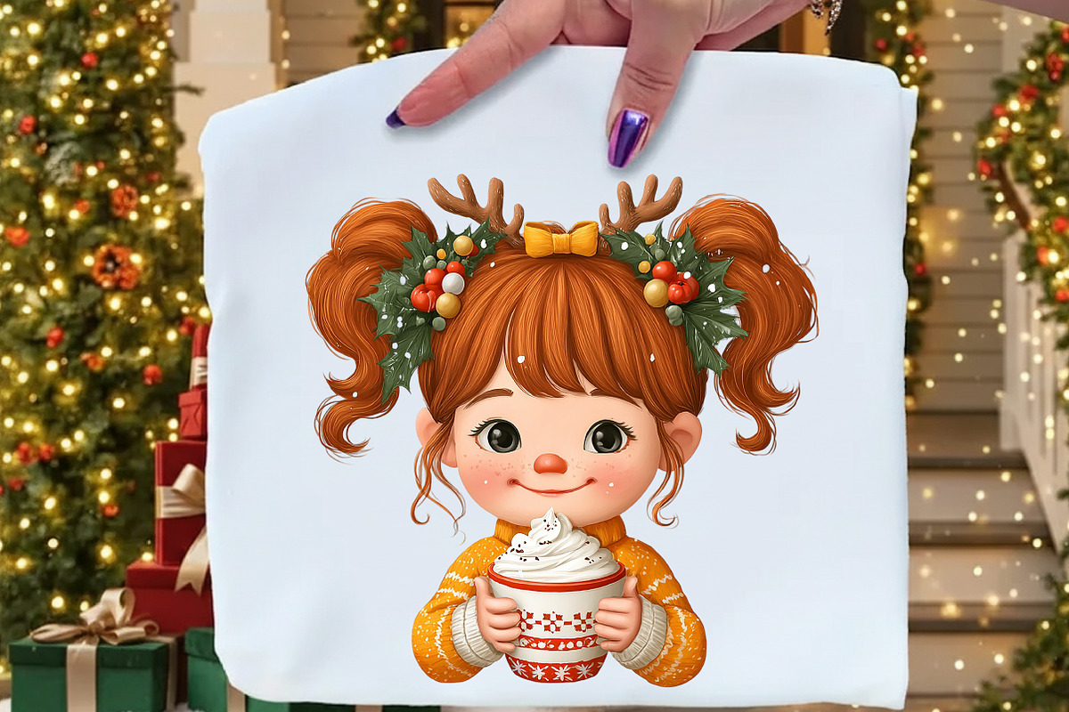 Quirky Christmas Girls Clipart, an Illustration by Craft Nest (Photo 7 of 11)