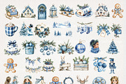 Blue Christmas Clipart 76 PNG, a Seasonal Illustration by EleSArtDesign (Thumbnail 3 of 6)