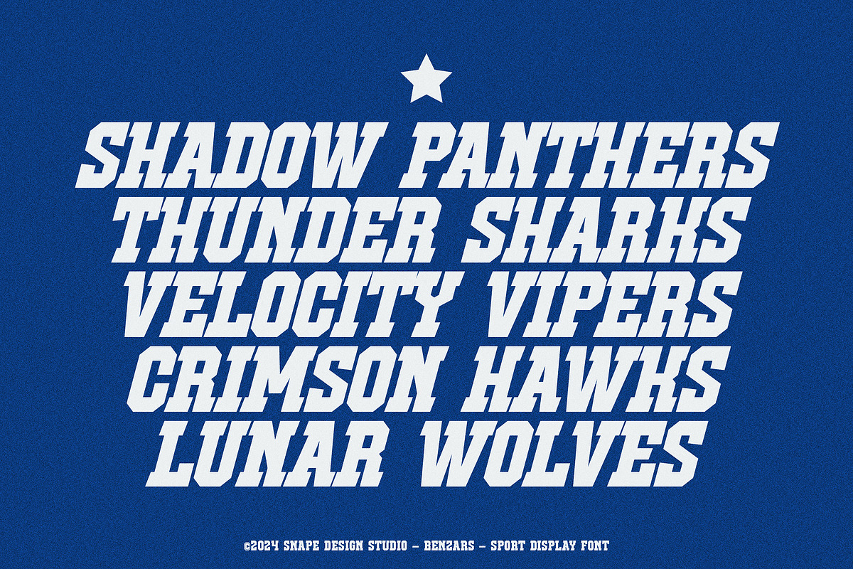 Benzars - Sport Display Font, a Serif Font by Snape Design Studio (Photo 11 of 12)