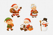 Christmas Characters PNG Set., a Decorative Illustration by kaisorn (Thumbnail 5 of 6)