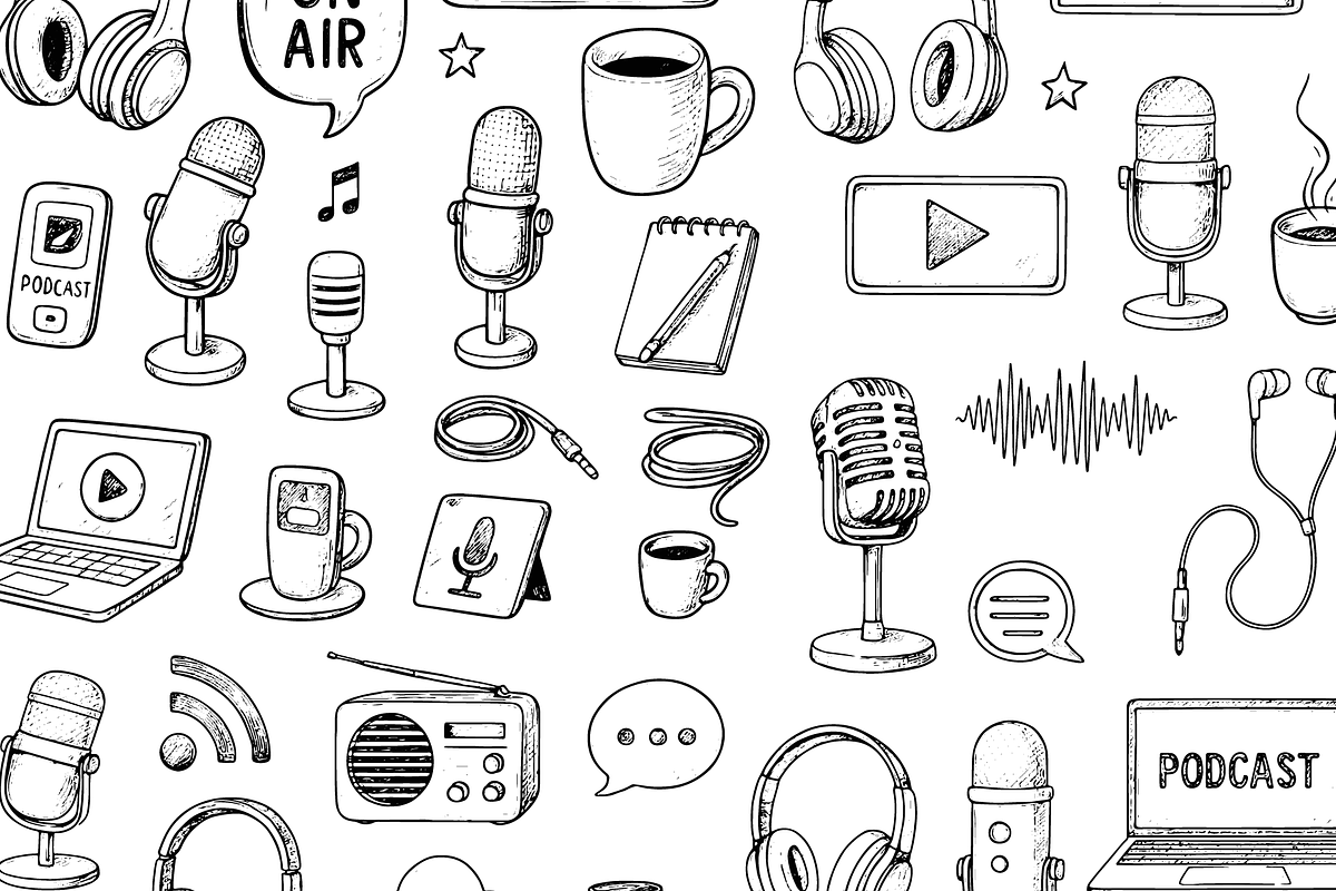 Vintage Podcast Studio Set, an Object Graphic by RT Studio (Photo 3 of 4)
