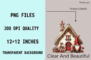 Whimsical Christmas House Clipart Bu, an Illustration by SVGArt (Thumbnail 3 of 8)
