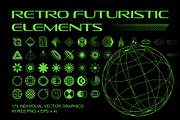 Retro Futuristic Elements, an Object Graphic by The Fake PNG (Thumbnail 1 of 11)