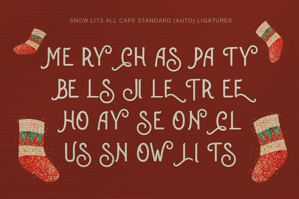 Snow Lits Christmas Holiday Display, a Font by Cloverons (Photo 9 of 13)