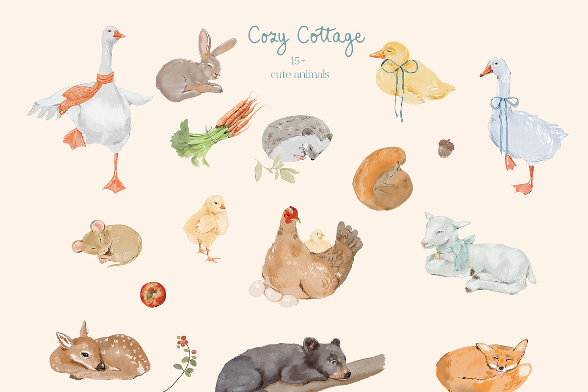 Cottagecore Clipart, Frames, Prints, a Decorative Illustration by whiteheartdesign (Photo 3 of 34)
