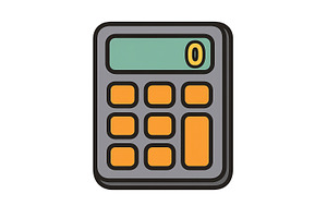 Calculator isolated as png for back, an Illustration by Dvoevnore photos