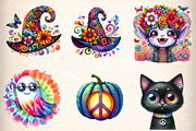 Groovy Halloween Clipart Sublimation, an Illustration by CreationArt (Thumbnail 4 of 5)
