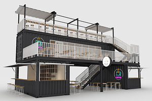 3D Model Container Cafe 2