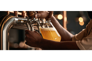 Bartender Pouring Craft Beer From, a Food & Drink Photo by piter.goskov