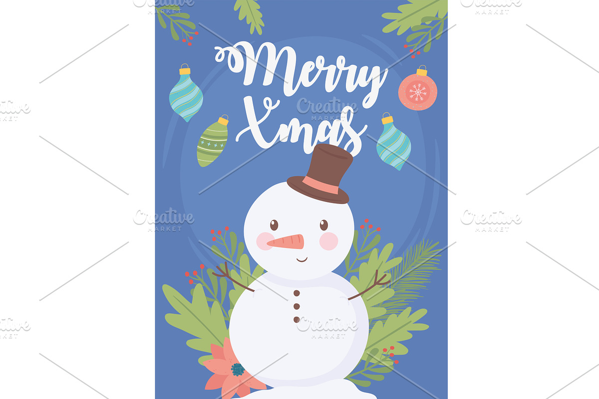 merry xmas card, an Illustration by studiogstock
