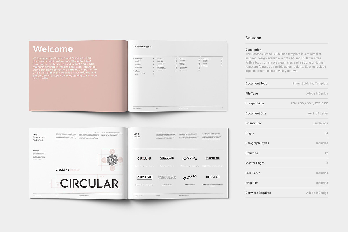 SANTONA / Brand Guidelines, a Brochure Template by Circular (Photo 4 of 11)