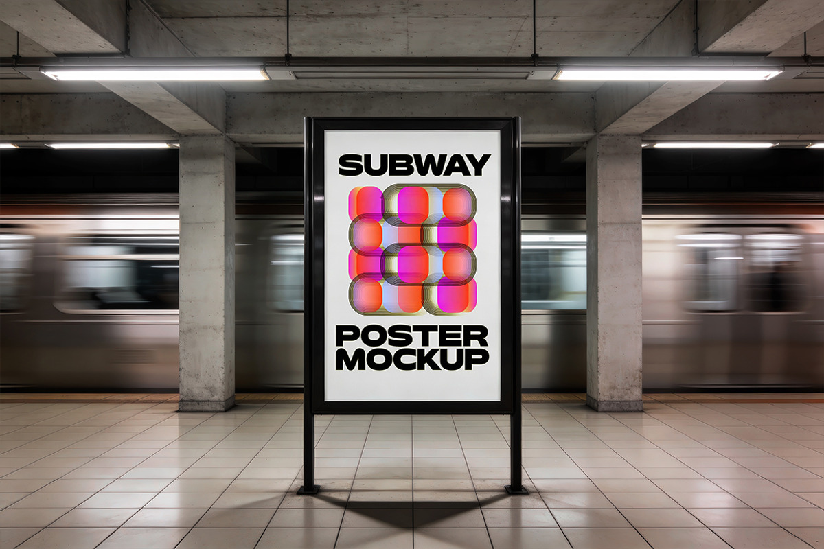 Subway Poster Mockup, a Product Mockup by Pitchlook.Studio (Photo 3 of 4)