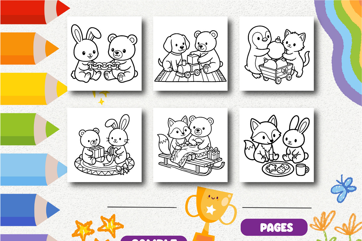 Christmas Cozy Friend Coloring, a Seasonal Illustration by Design Zone (Photo 4 of 5)