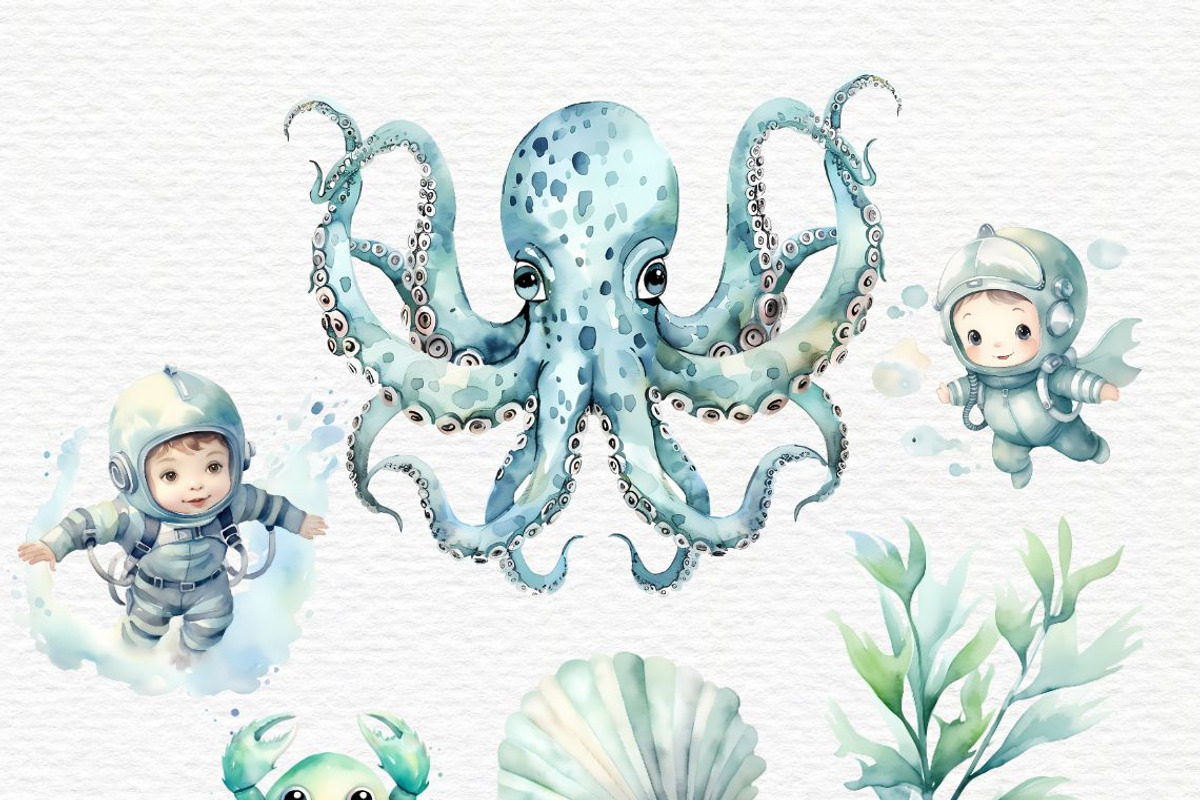 Under the sea baby shower png, an Animal Illustration by Invite to Clipart (Photo 8 of 9)