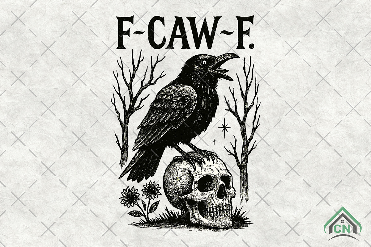 F-Caw-F PNG, Funny Raven Design, an Illustration by Craft Nest (Photo 1 of 5)
