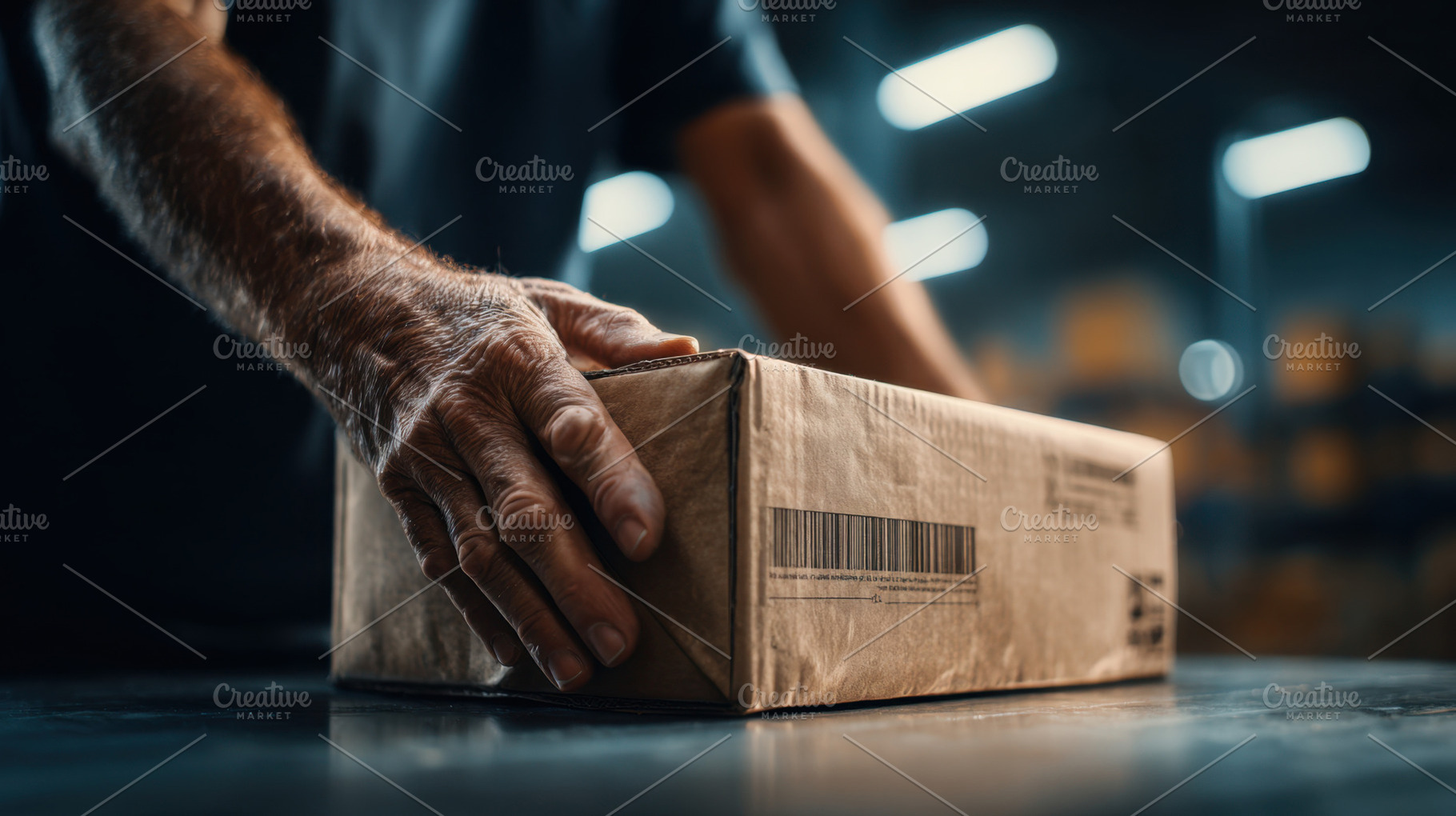 Worker prepares package for shipment, a Photo by Beautiful things