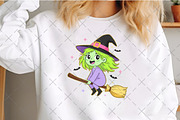 Whimsical Halloween Witch PNG, an Illustration by Craft Nest (Thumbnail 2 of 6)