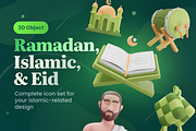 Islamic Ramadan Eid 3D Icon Set, an Object 3D Model by Illustraly Design (Thumbnail 1 of 8)