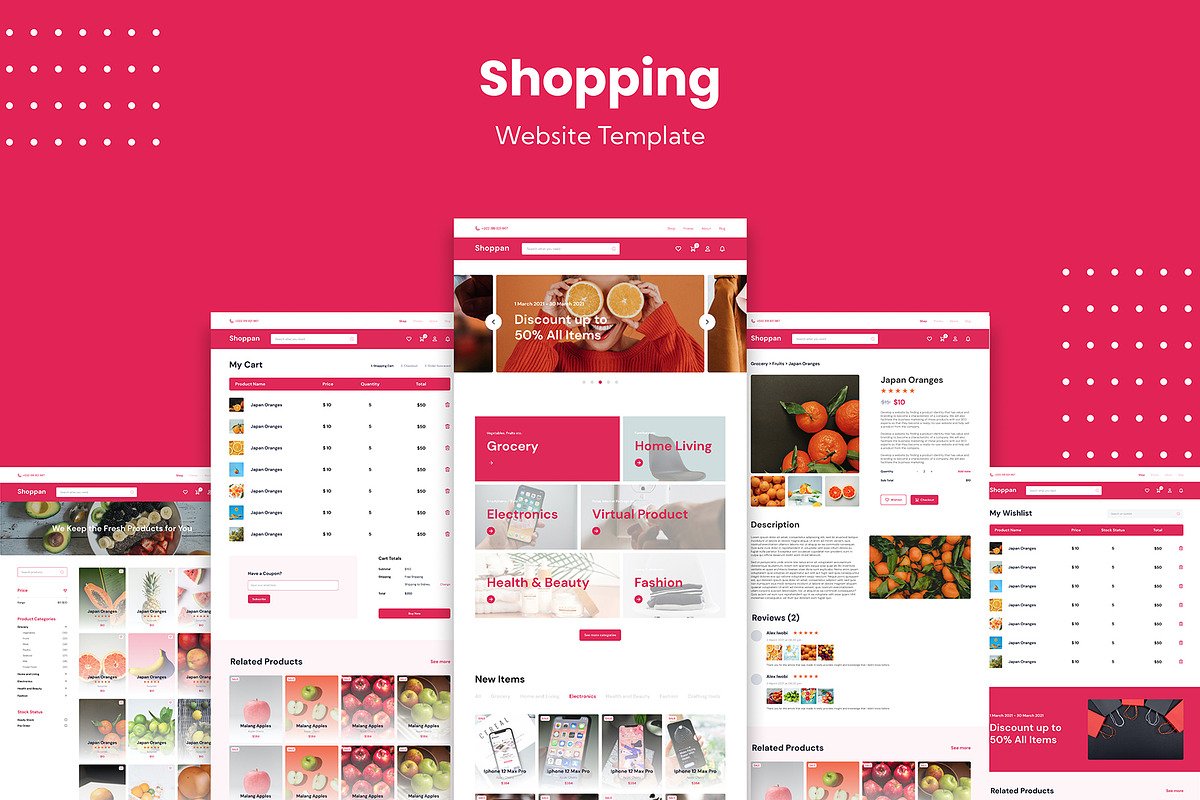 E-commerce Shopping Website Template, an UI Kit Template by Kreativ Space