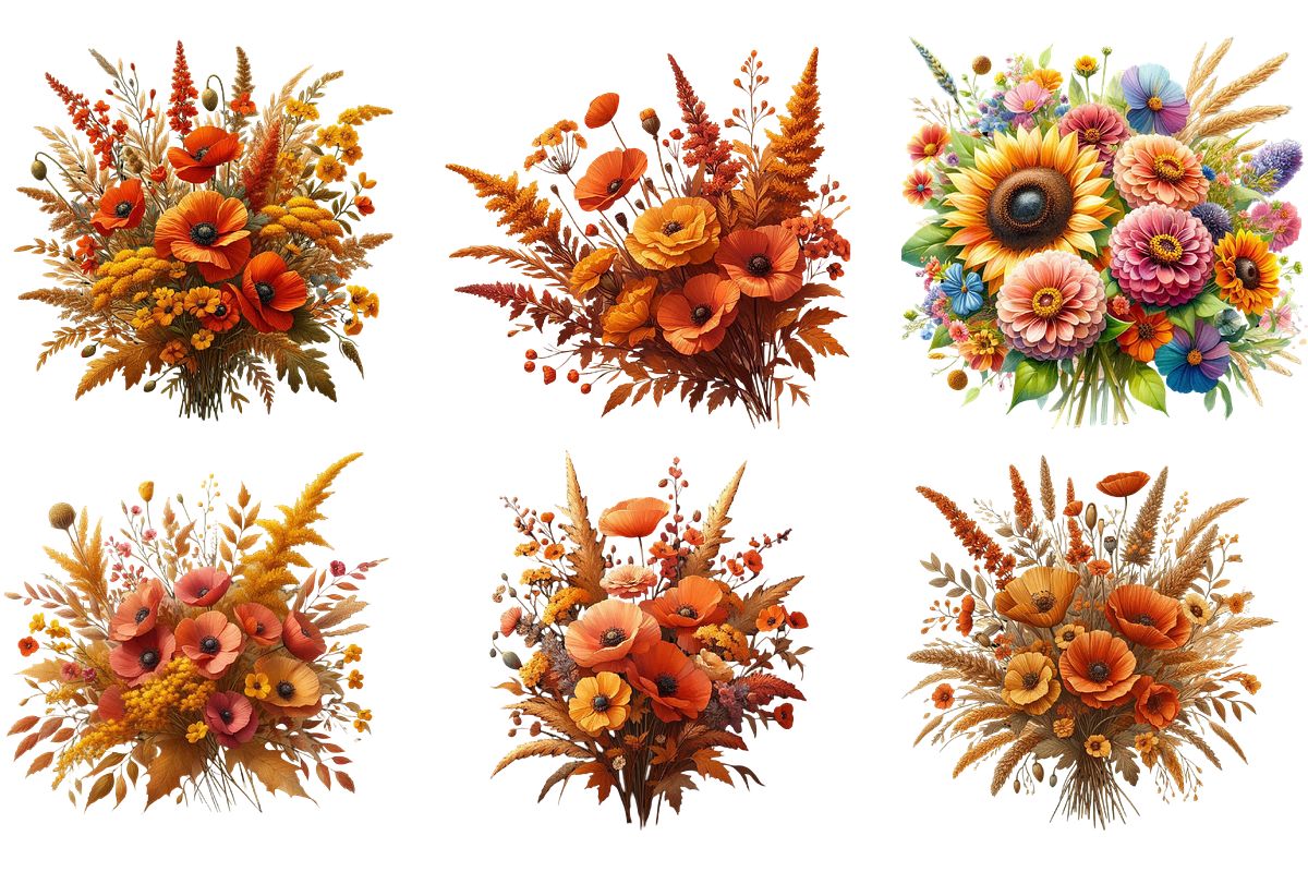 Wildflower Bouquet Clipart - Copy, a Seasonal Illustration by DreamArtGraphic (Photo 4 of 4)