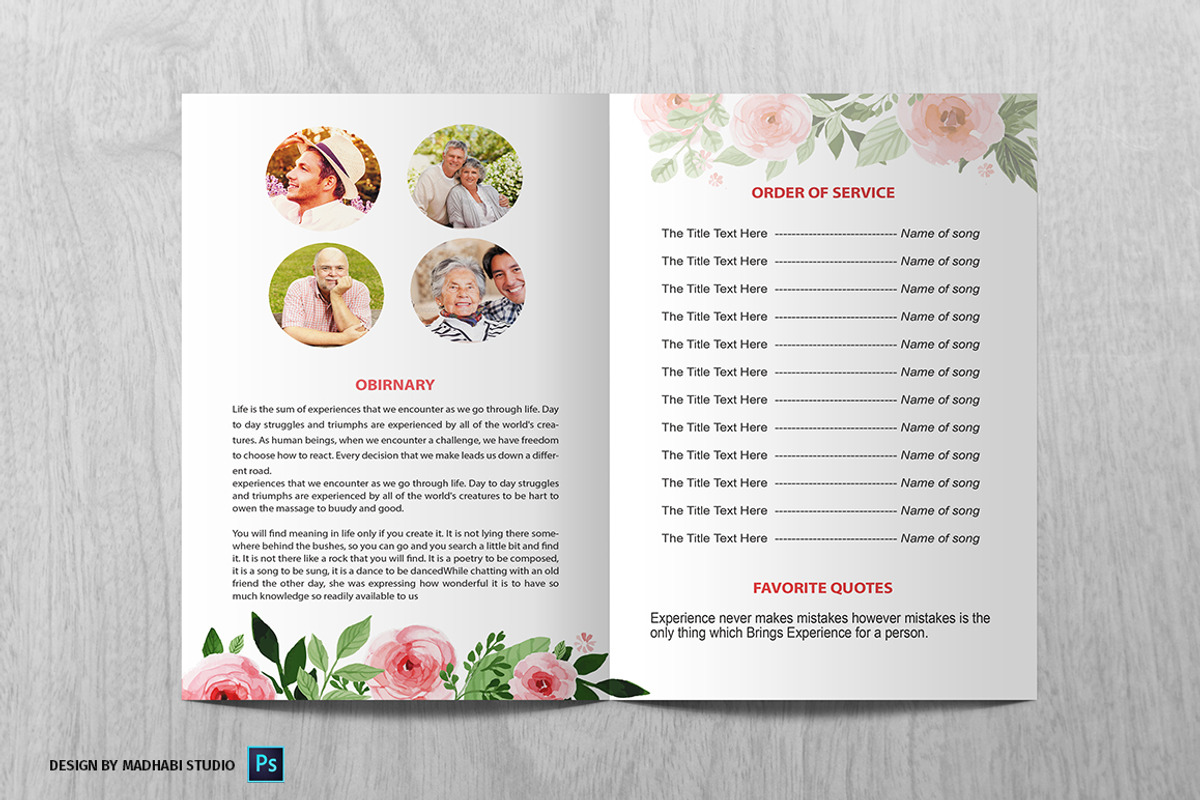 Funeral Program Template Rose, a Brochure Template by Madhabi Studio (Photo 3 of 5)