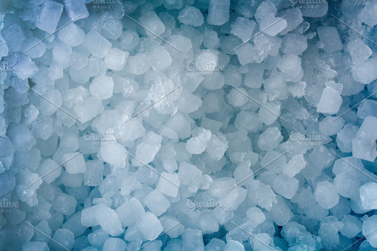 Blue background with a pile of small ice cubes top, a Food & Drink Photo by Davizro's Market (Photo 2 of 2)