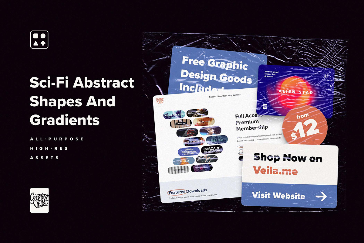 Sci-Fi Abstract Shapes And Gradients, a Background Graphic by Creative Veila (Photo 13 of 13)