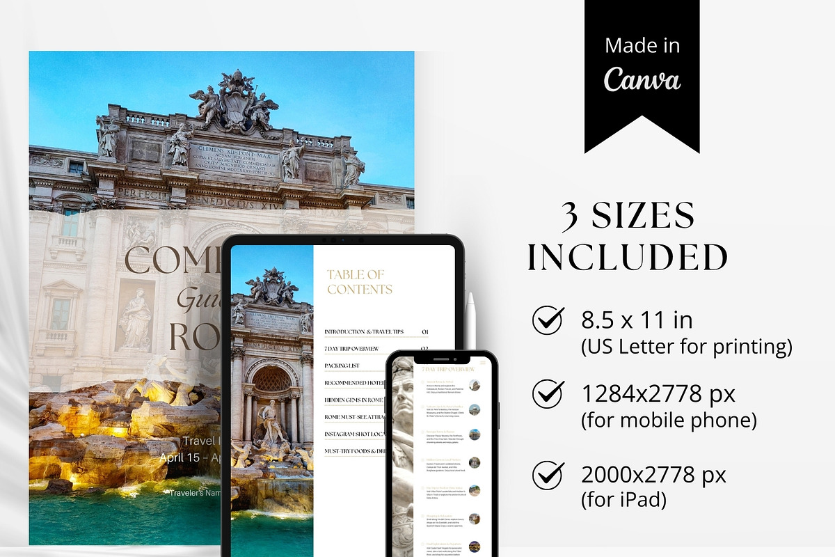 Rome Travel Itinerary Template, a Magazine Template by Pulsecolor (Photo 2 of 9)
