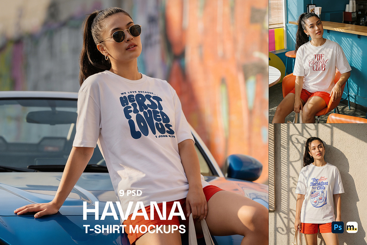 Havana T-Shirt Mockups, an Apparel Mockup by Dikarte.Store (Photo 1 of 9)